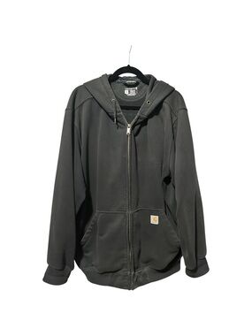 Carhartt Black Full-Zip Hooded Rain Defender Jacket XL